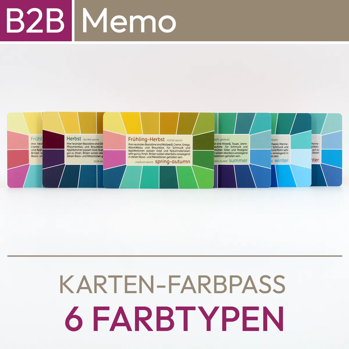 Passeports de couleurs pour le système à 6 types de couleurs - cartes de couleurs stables de la série Memo avec 32 champs de couleurs. Produits de la boutique komood.shop.