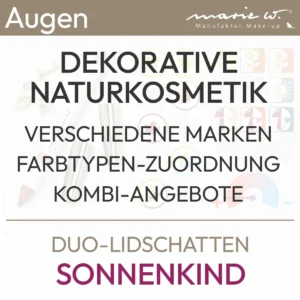 Informazioni testuali per l'offerta Duo ombretto sole bambino del marchio marie w. contenuti seguenti: Cosmetici naturali decorativi, vari marchi, assegnazione del tipo di colore, offerte combinate. Prodotto del komood.shop.