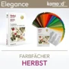 Farbpass für den Herbsttyp - Farbfächer der Serie Elegance mit 35 Farbfeldern aus der Herbst-Farbpalette - dunkel, warm. Produkt aus dem komood.shop