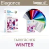 Farbpass für den Wintertyp - Farbfächer der Serie Elegance mit 35 Farbfeldern aus der Winter-Farbpalette - kontrastreich, kühl, brilliant. Produkt aus dem komood.shop