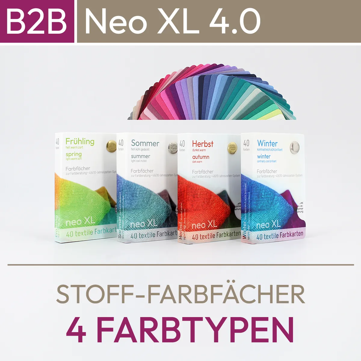 Passeports de couleurs pour le système des 4 types de couleurs - nuancier pratique de la série Neo XL avec 40 couleurs. Produits de la boutique komood.shop.