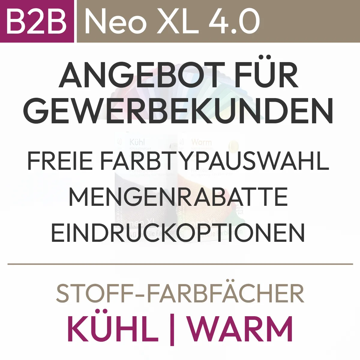 Informations textuelles sur le système de réfrigération et de chauffage de la série Neo XL : Offre pour les clients professionnels, libre choix du type de couleur, rabais de quantité, options d'impression. Produit de komood.shop.