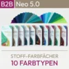 Passaporto dei colori per il sistema tipo a 10 colori - pratico ventaglio di colori per tessuti della serie Neo 5.0 con 30 colori. Prodotti del komood.shop.