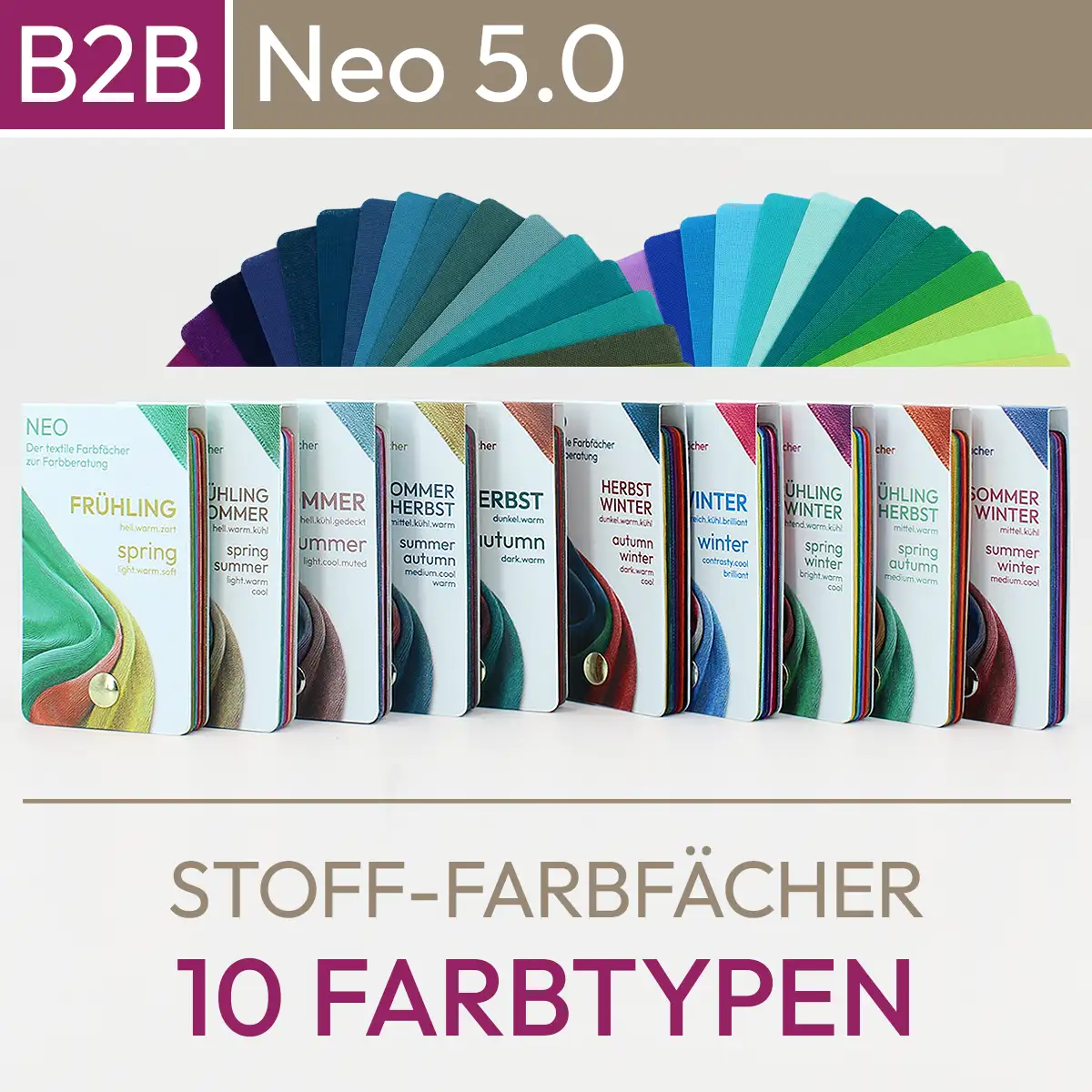 Passeports de couleurs pour le système de 10 types de couleurs - nuancier de tissus pratique de la série Neo 5.0 avec 30 couleurs. Produits de la boutique komood.shop.