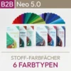 Farbpässe für das 6-Farbtypen-System - praktischer Stoff-Farbfächer der Serie Neo 5.0 mit 30 Farben. Produkte aus dem komood.shop.