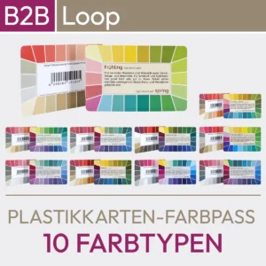 Farbpässe für das 10-Farbtypen-System - stabile Farbkarten der Serie Loop mit 44 Farbfeldern. Produkt aus dem komood.shop