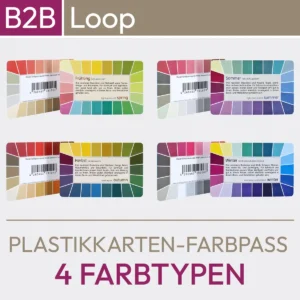 Farbpässe für das 4-Farbtypen-System - stabile Farbkarten der Serie Loop mit 44 Farbfeldern. Produkt aus dem komood.shop