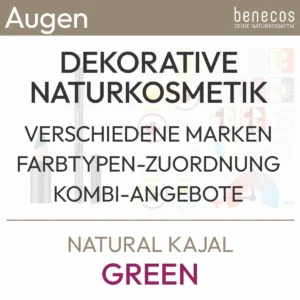 Información de texto para la oferta Kajal Natural Verde de la marca benecos con el siguiente contenido: Cosmética natural decorativa, diferentes marcas, asignación de tipo de color, ofertas combinadas. Producto de la tienda komood.shop.