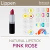 Produktabbildung für den Natural Lippenstift Pink Rose der Marke benecos bestehend aus einem Produktbild und einer Übersicht aus Komood-Symbolen, welche die passenden Farbtypen aus dem 10-Farbtypen-System und aus dem 12-Farbtypen-System dieser Lippenstift farblich besonders gut passt. Produkt aus dem komood.shop.