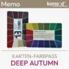 Passeport de couleurs pour le Deep Autumn - nuancier de la série Memo avec 32 champs de couleurs de la palette Deep Autumn - foncé, chaud, atténué