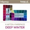 Farbpass für den Deep Winter - Farbkarte der Serie Memo mit 32 Farbfeldern aus der Deep-Winter-Farbpalette - dunkel, kühl, neutral