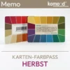 Pasaporte de color para el tipo de otoño - tarjeta de color de la serie Memo con 32 campos de color de la paleta de colores de otoño - oscuros, cálidos. Producto de la tienda komood.shop