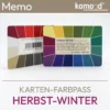 Pasaporte de colores para el tipo otoño-invierno - carta de colores de la serie Memo con 32 campos de color de la paleta de colores otoño-invierno - oscuro, cálido, frío. Producto de la tienda komood.shop