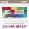 Pasaporte de colores para el tipo verano-otoño - carta de colores de la serie Memo con 32 campos de color de la paleta de colores verano-otoño - medios, fríos, cálidos. Producto de la tienda komood.shop