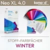 Passaggio di colore in tessuto per il tipo invernale - ventaglio di colori della serie Neo XL con 40 campi di colore della tavolozza invernale - ricca di contrasti, fresca, brillante. Prodotto dal komood.shop