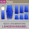 Produktbild für die längenvariable Rockschürze Yoyo in blau. Produkt aus dem komood.shop.